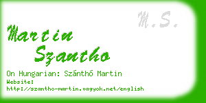 martin szantho business card