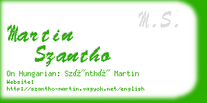 martin szantho business card